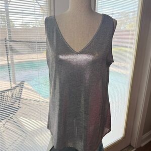 White House Black Market Metallic Dual-Neck Tank
